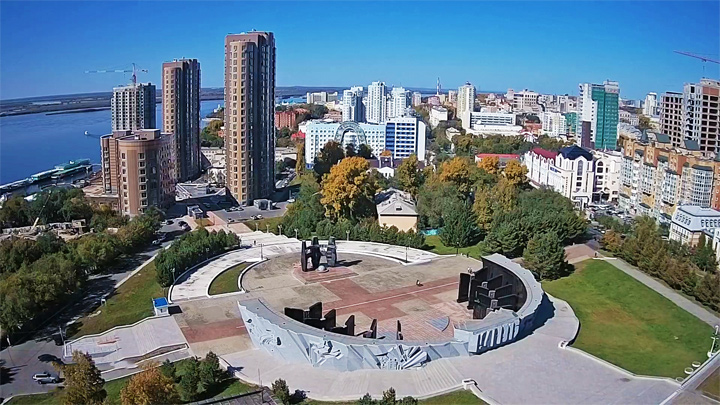 Онлайн веб-камера площади Славы, Хабаровск (Хабаровск, Россия)